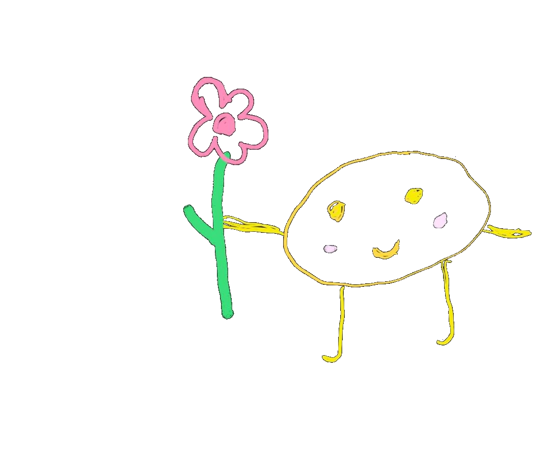 character with flower